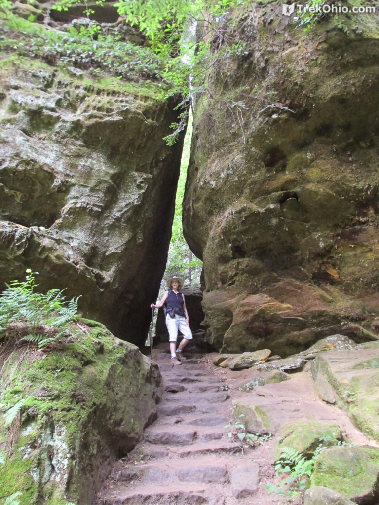   Cedar Falls Hocking Hills gap between two rocks