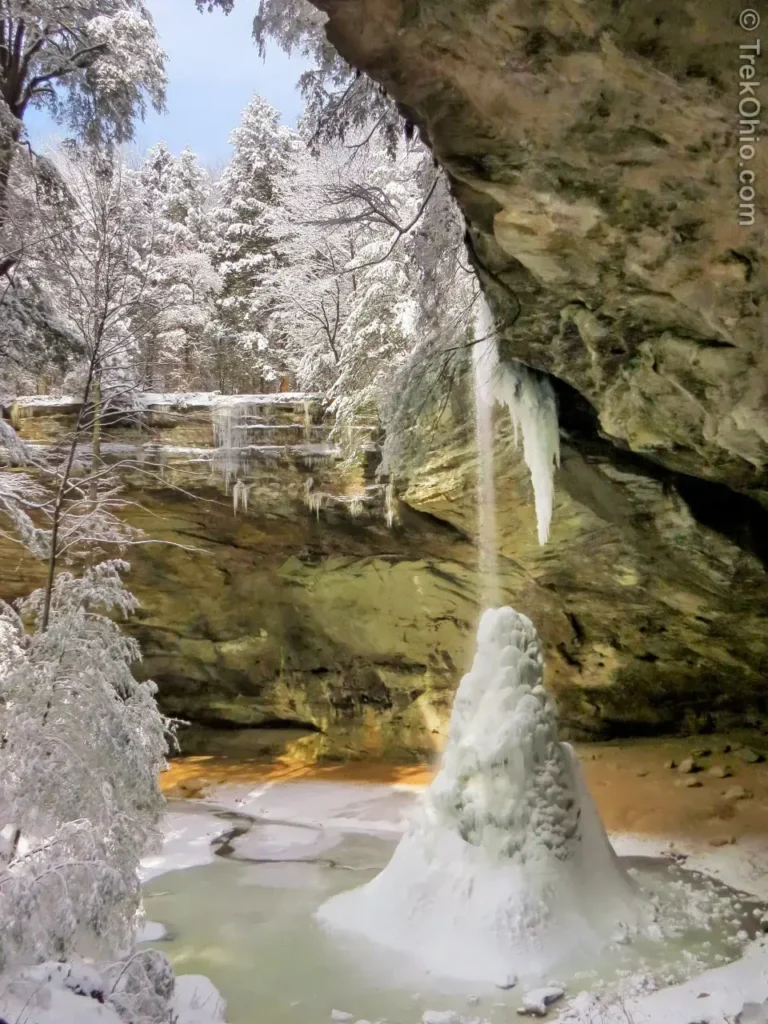 frozen waterfall in US